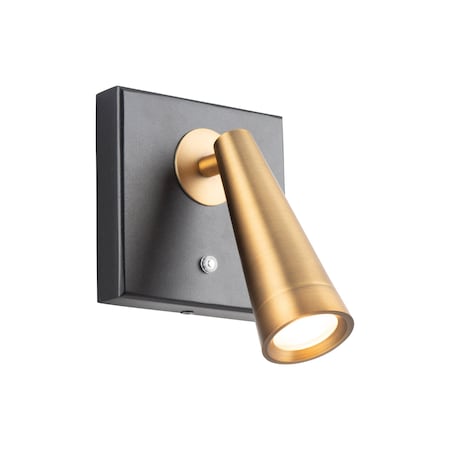 Dweled Arne 7in LED Adjustable Wall Light 3000K in Black with Aged Brass BL-480